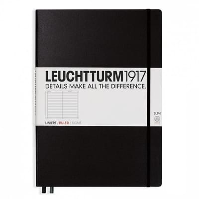 Leuchtturm1917 Notitieboek XL - Master Slim Gelinieerd - Zwart