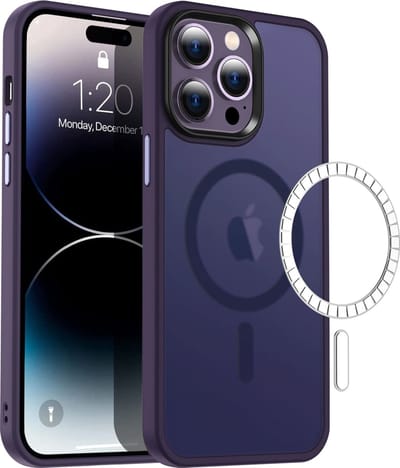 Casify Matte Hoesje geschikt voor MagSafe iPhone 15 Pro Max Hoesje - Mat Donkerpaars