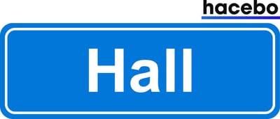 Hacebo - Plaatsnaam Sticker - 29x10 CM - Hall sticker - Verkeersborden sticker - grappige cadeaus - Hall