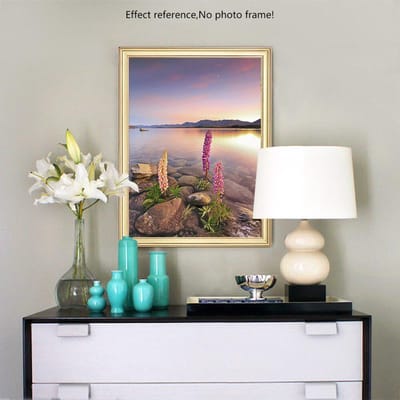 Peinture diamant paysage mer, broderie complète, affichage coucher de soleil, mosaïque, images 20X30CM white
