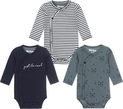 Dirkje Baby Jongens 3 Pack Rompertje - Maat 74/80