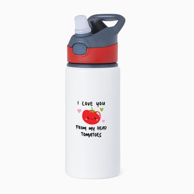 Hacebo® - Relatie cadeau - waterfles met rietje rood - Relatie - Jubileum cadeau - Love geschenk - gift - Valentijn cadeautje voor hem en haar - Cadeau voor mannen en vrouwen - Valentijnsdag cadeau - water fles - 650ML