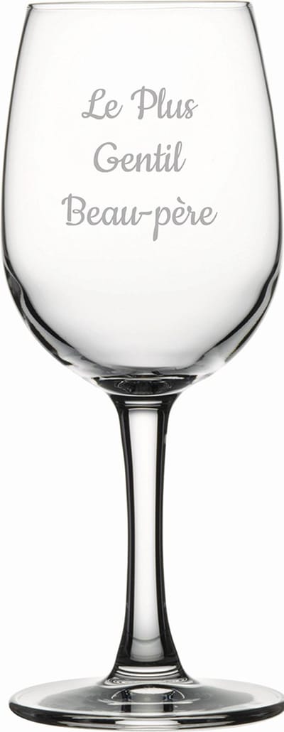 Witte wijnglas gegraveerd - 26cl - Le Plus Gentil Beau-père