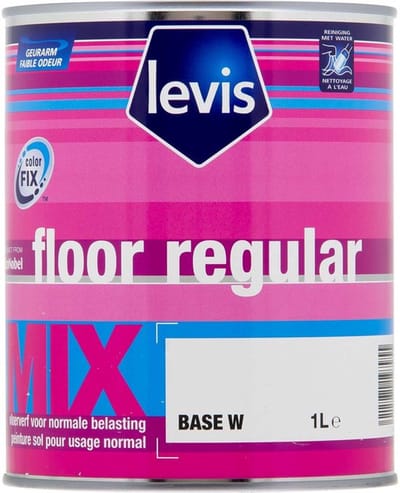 Levis Floor Regular - Halfglanzende watergedragen vloerverf voor normale belasting - 1 L - Parelgrijs 7309