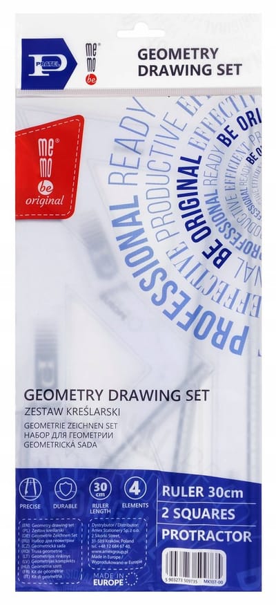 Dienblad MemoBe Tekeninstrumenten Set met Liniaal 30cm