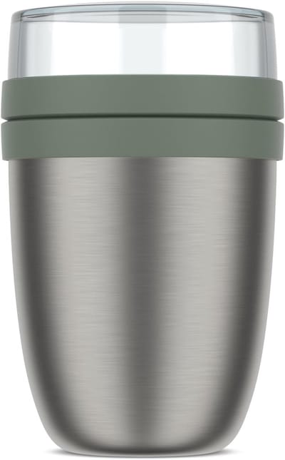 Famanu – Geïsoleerde lunchpot - thermos - yoghurtbeker en soepbeker - 500+200 ml - 6-8 uur warm - 12 uur koud - groen