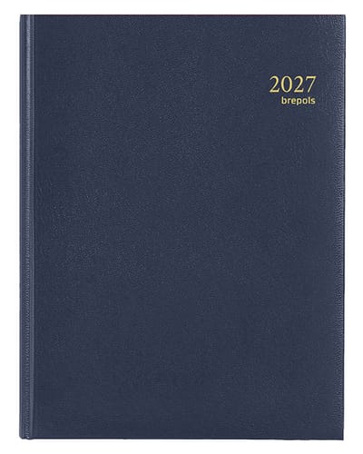Brepols bureau agenda 2027 - TIMING [0.137] - LIMA - Bureau agenda - 1 week op 2 pagina's - Weekoverzicht - Blauw - 17.1 x 22 cm