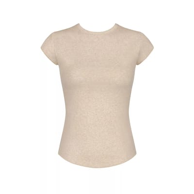 Sloggi Women GO Ribbed T-Shirt (1-pack) - dames T-shirt - beige melange