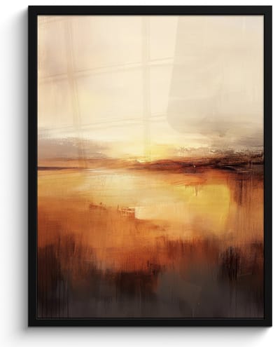 Poster in lijst - Fotolijst 50x70 cm - Posters - Abstract - Bruin - Modern - Herfst kleuren - Posterlijst zwart - Decoratie - Wanddecoratie woonkamer - Muurdecoratie slaapkamer