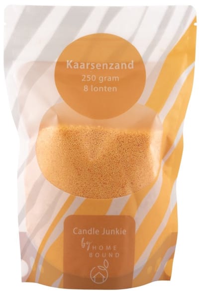 Kaarsenkorrels zak met 8 lonten oranje