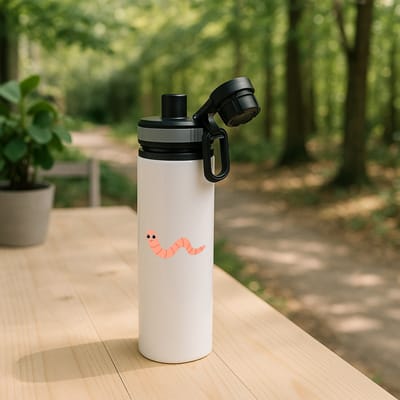 Hacebo® - Wormen waterfles met draaidop grijs - Insecten - Dieren liefhebbers - Dieren - water fles - 850ML