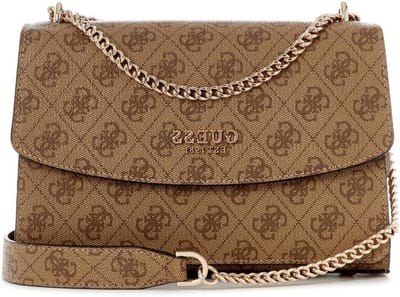 Schoudertas Dames - Crossbody Tas - Dagelijks Gebruik - Veelzijdig Draagbaar - 24 x 17 x 9 cm - Bruin Logo