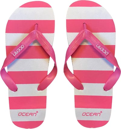 Streep slippers roze - maat 39