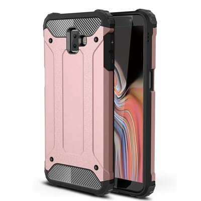 Ntech Hoesje Geschikt Voor Samsung Galaxy J6+ Hybrid Armor Hoesje - Rose Goud