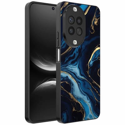 Geschikt voor Huawei Nova 14 Telefoonhoesje met marmer opdruk - TPU backcover case gold blue marble design - Goud Blauw - Smartphonica geschikt voor Huawei Nova 14
