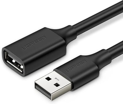 Ugreen - verlengkabel - USB - (mannelijk) - USB - (vrouwelijk) - 2.0 - 480Mb/s - 1,5m - zwart - (US103)