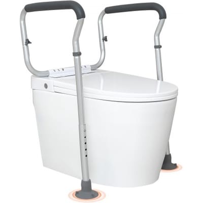 VEVOR Toilet Staande Hulp Toiletzitting Verhoger Armsteun 45-55 cm / 67-77 cm Verstelbaar, 136 kg Draagvermogen Robuuste Toilet Staande Hulp Toilet Handgrepen Toiletzitting Verhoger WC Handgreep