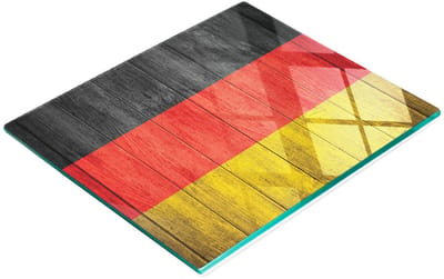 Multifunctionele decoratieve glazen keukenplank met Duitse vlag, 60x52 cm