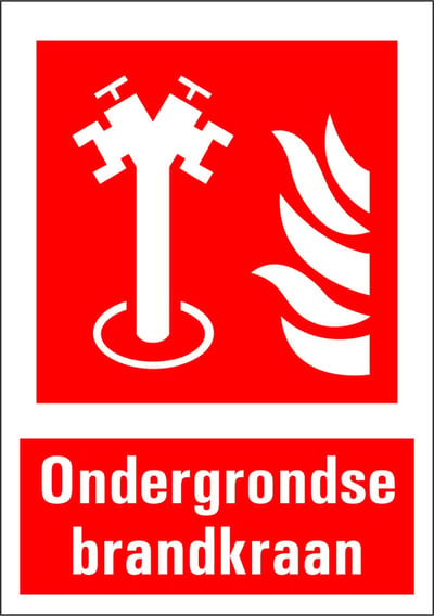 Ondergrondse brandkraan sticker met tekst 210 x 297 mm