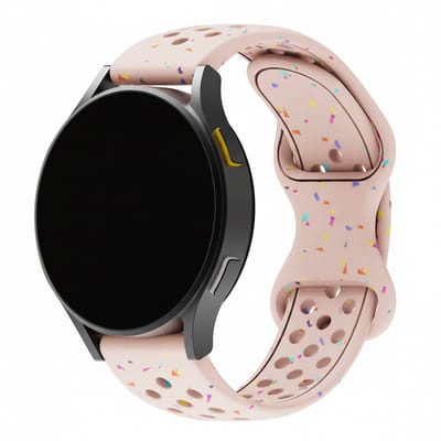 Siliconen bandje - geschikt voor Garmin Venu 2s / 3s / 4 (41mm) / Vivoactive 4s / Forerunner 255s / 265s - Huawei Watch GT 5 Pro - 42mm / GT 6 / GT 5 / GT 4 - 41mm - spikkels - lichtroze