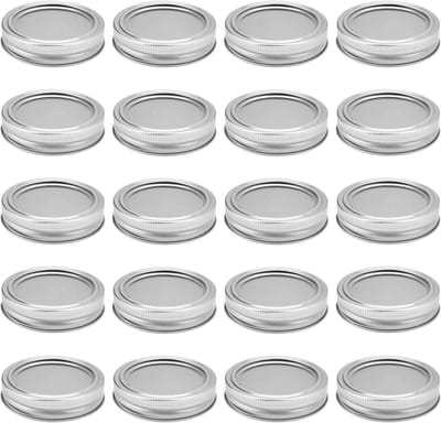 Dailygoods- Deksels 20 Stuks 70 mm - IJzeren Deksels - Schroefdeksels - Zilveren Deksels - Duurzaam - Perfect voor Potten - Potdeksel