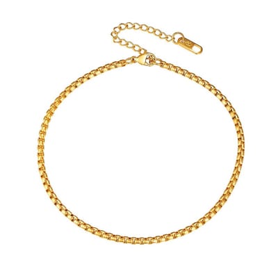Dailygoody - Vergulde Enkelband voor Dames - Verstelbare Voetband - Zomeraccessoire - 3 mm/22+5 cm - Sterke Sluiting - Perfect voor Cadeaus