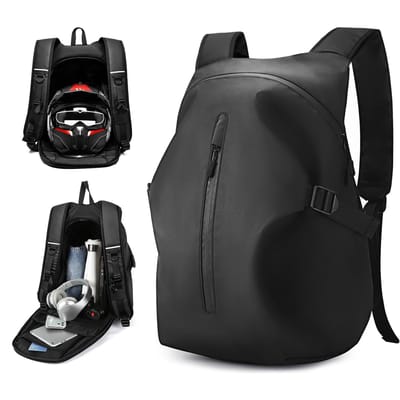 Motorrugzak voor Heren 40L Waterdicht Lichtgewicht Helmrugzak met Reflecterende Strip, Motoraccessoires, Schooltas Large