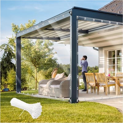 Waterdicht Zeil - Dekzeil PVC - Bescherming Buiten - Zware Kwaliteit Scheurbestendig - 8 x 4 Meter - Helder
