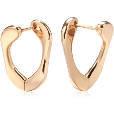 Boucles d'oreilles pendantes fashion brillantes pour femmes Couleur Or Rose Boucles d'oreilles géométriques minimalistes Haute Qualité Bijoux fins quotidiens beige