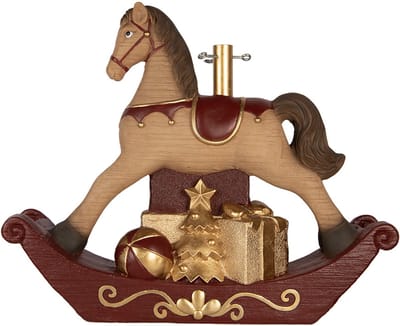 Clayre & Eef Kerstboom Standaard Hobbelpaard 73x21x61 cm Bruin Keramiek