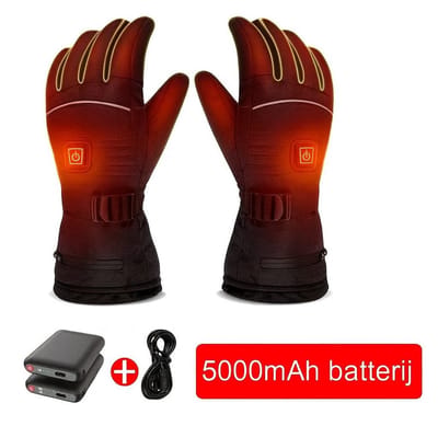 jumalu Verwarmde Handschoenen – Maat L – Oplaadbare Elektrische Winterhandschoenen – 5000mAH – Water- & Winddicht – 3 Warmtestanden – Touchscreen – Voor Fiets, Wandel & Ski