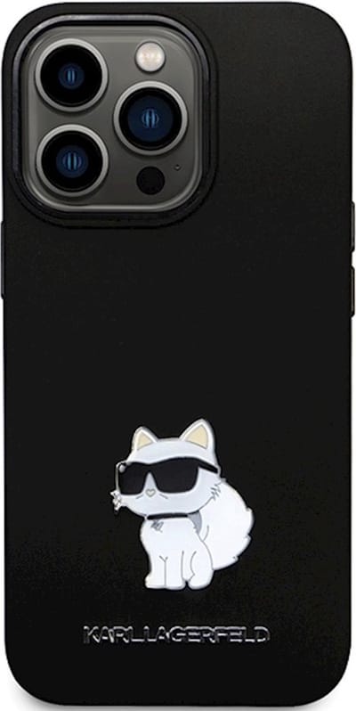 Karl Lagerfeld KLHCP14XSMHCNPK case for iPhone 14 Pro Max 6.7" - black Silicone C Metal Pin