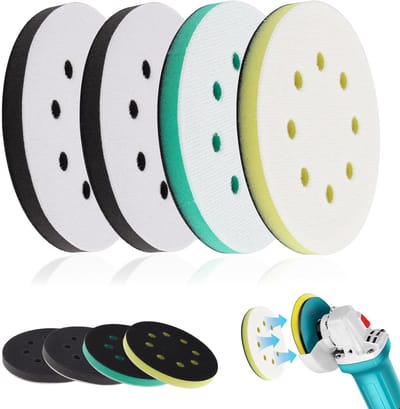 Set van 4 Stuks 125mm Schuim Interface Pads voor Schuren, Zachte Schuurkussens met 8 Gaten voor Efficiënt Schuren en Polijsten
