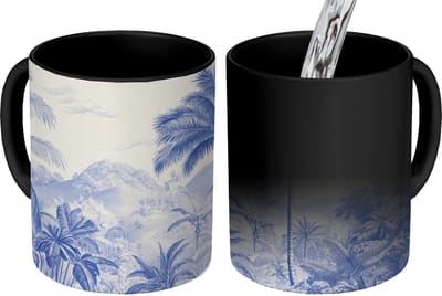 Magische Mok - Foto op Warmte Mokken - Koffiemok - Tropisch - Jungle - Blauw - Magic Mok - Beker - 350 ML - Theemok