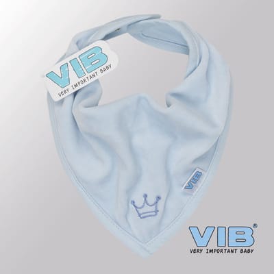 VIB® - Bandana slab Luxe velours - Kroontje (Blauw) - Babykleertjes - Baby cadeau - zwangerschap aankondiging - geboorte cadeau