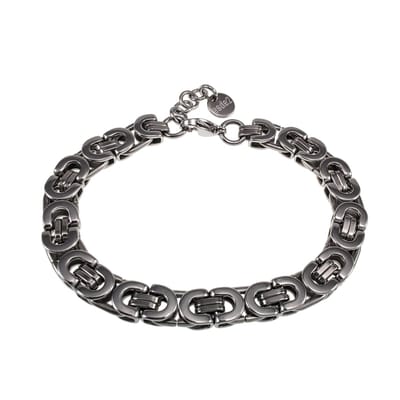 Platte Schakelarmband, Koningsarmband Unisex, RVS Gepolijst, Handgemaakt esde2 – Verstelbaar 15-19cm