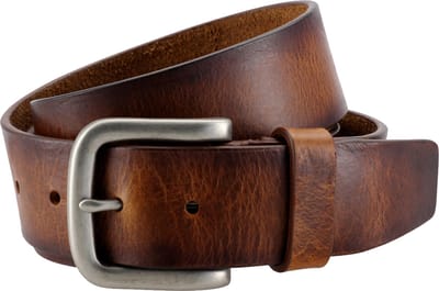 LINDENMANN leren heren riem - cognac
