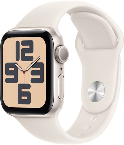 Apple Watch SE 2024 40mm Starlight Aluminium Case with Starlight Sport Band - S/M