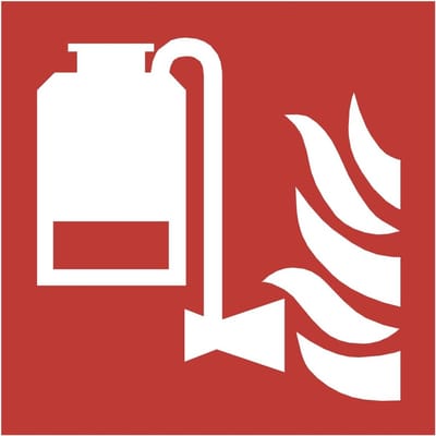 Brand Preventie Sticker - Veiligheidspictogram Schuimblusser - Brandveiligheid Aangeven - ISO 7010 Normering - 20 cm - Rood Wit Blauw