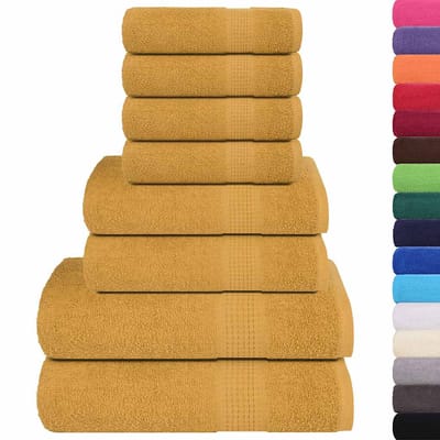 vidaXL - 8-delige - Handdoekenset - FROGN - 360 - g/m² - goud