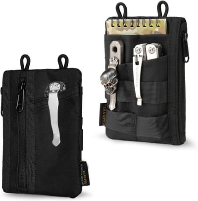 SnelShoppen - EDC Tas Tool Organizer - Multi-Functionele Kleine Gereedschapstas met 6 Vakken - Slanke Multitools Organizer voor Dagelijks Gebruik - Zw
