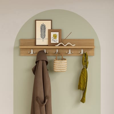 LUNOR® Leon - Kapstok - Wandkapstok- 5x2 haken - Pijnboom - 80 cm