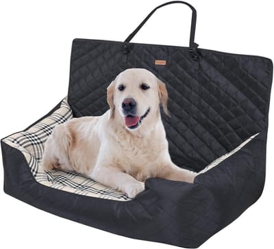 Automand Hond - Reisbed Auto - Veilig Reizen - Wasbaar Materiaal - 92x52x53 cm - Grijs