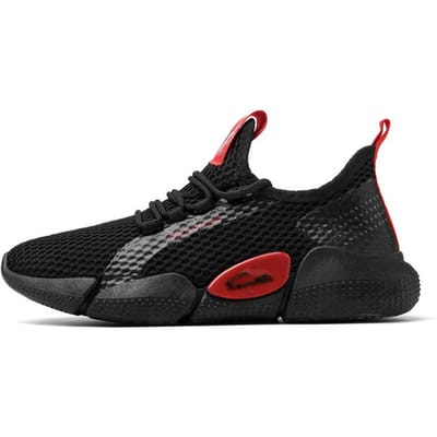 Lente en Zomer Heren Sneaker Nieuwe Mode Casual Trendy Hardloopschoenen Heren Casual Comfortabel Flyknit Trendy Schoenen 44 zwart
