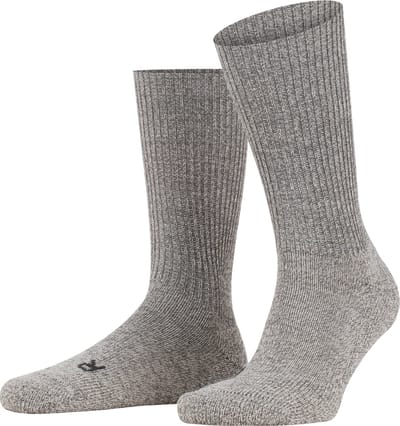 FALKE Walkie Ergo eenkleurig wol functioneel materiaal sokken unisex grijs - maat 39-41