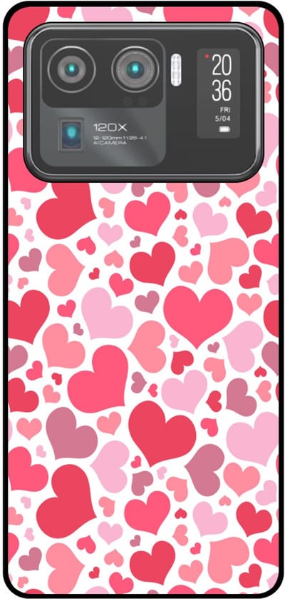 Smartphonica Telefoonhoesje Geschikt voor Xiaomi Mi 11 Ultra met Hartjes Print - Hearts Design TPU Backcover Case - Kinder Hoesje met Hartjes Design geschikt voor Xiaomi Mi 11 Ultra