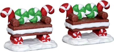Lemax Peppermint Cookie Bench