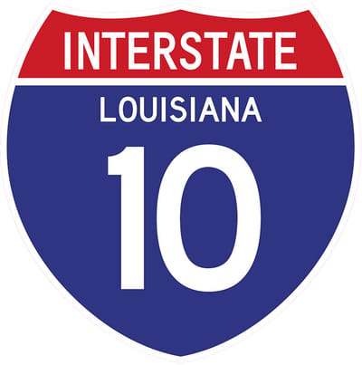 Signs USA - wandbord - dibond - Interstate 10 - Louisiana - 39 x 39 cm