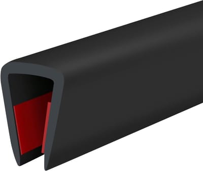 Rubberen rand, zelfklevende U-vormige randbeschermer, flexibele randbeschermers, maat 8 mm, geschikt voor 7-9 mm dik plaatwerk en glas, lengte 6 m
