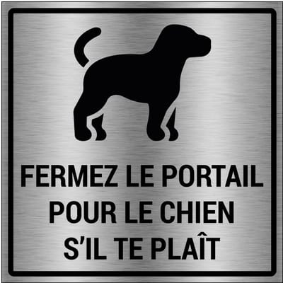 Fermez la portail pour le chien bord - gecoat brushed aluminium | 10 x 10 cm